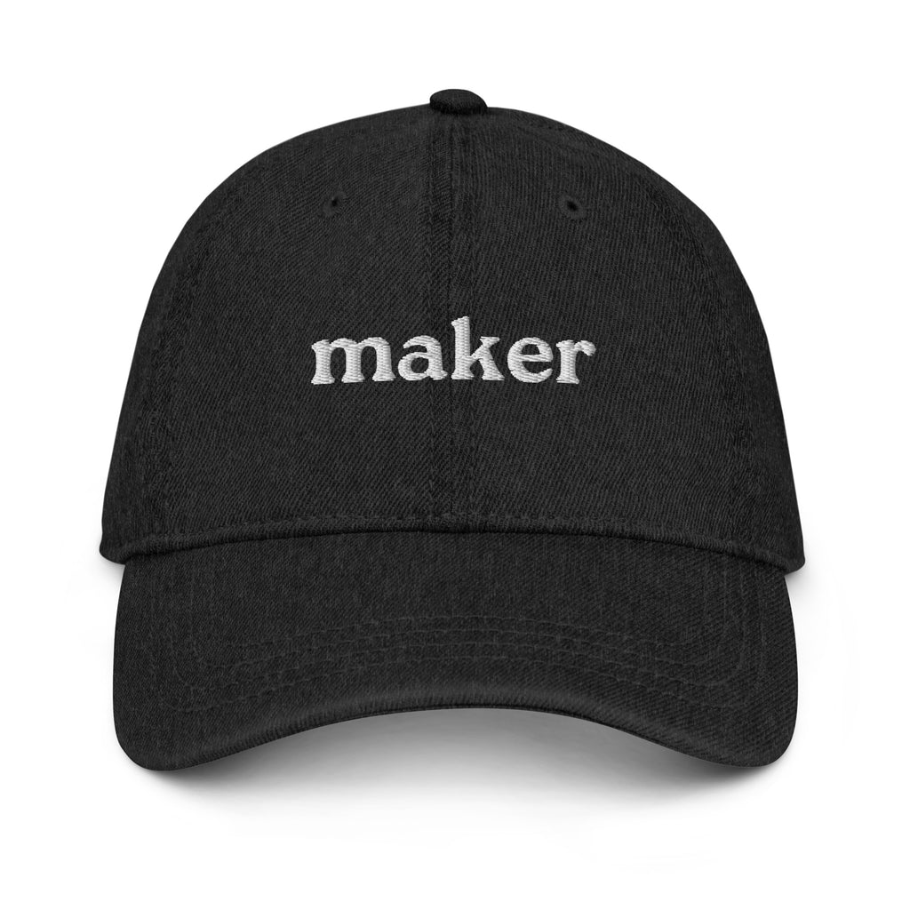 Black cap with white text 'getting back my spark' on a white background
