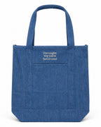 Make(r) Your Own | Denim Pocket Tote Bag | Embroidered Knitting Project Tote