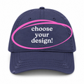 Distressed Navy Dad Hat | Make(r) Your Own | Embroidered Knitting Hat for Makers