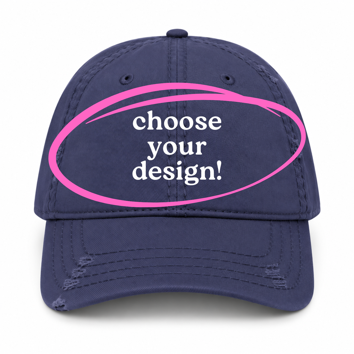 Distressed Navy Dad Hat | Make(r) Your Own | Embroidered Knitting Hat for Makers