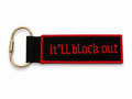 It’ll Block Out – Black Bag Charm – Red Gothic Embroidery | Maker Favorite
