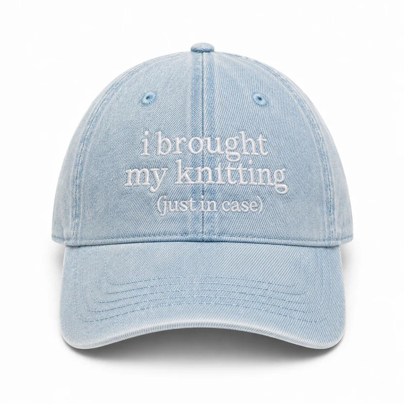 Light Wash Denim Hat | Make(r) Your Own | Custom Knitting Hat for Makers