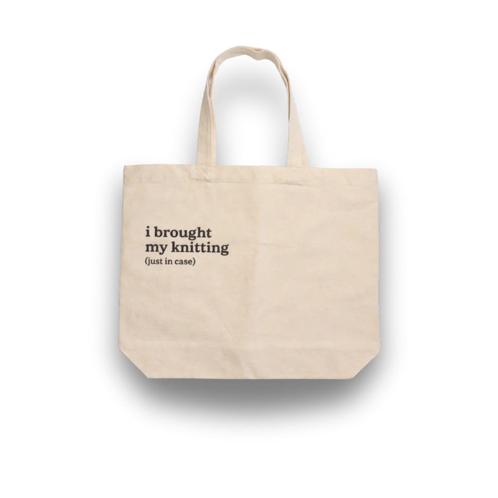 Make(r) Your Own | Canvas Tote Bag | Embroidered Knitting Project Tote