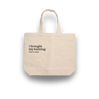 Make(r) Your Own | Canvas Tote Bag | Embroidered Knitting Project Tote