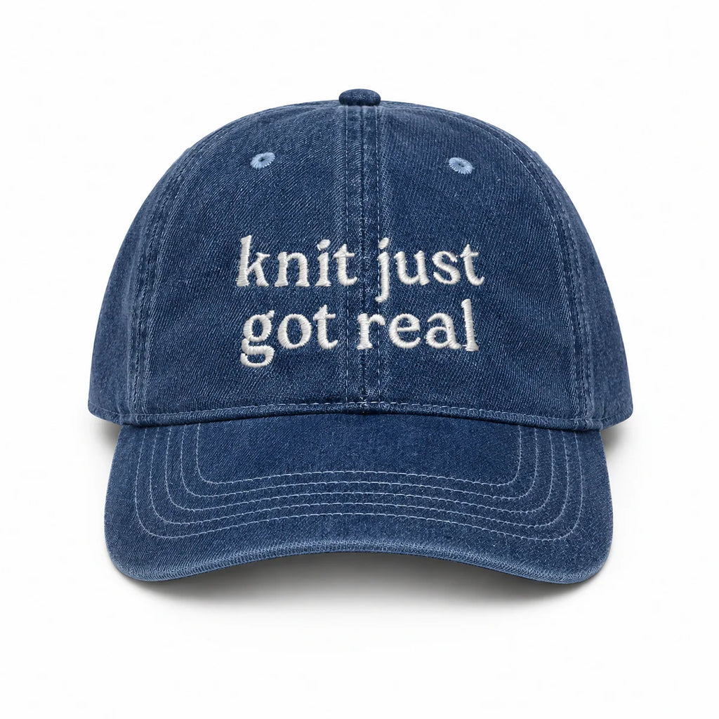 Medium Denim Hat | Make(r) Your Own | Custom Embroidered Knitting Hat for Makers