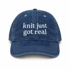 Medium Denim Hat | Make(r) Your Own | Custom Embroidered Knitting Hat for Makers