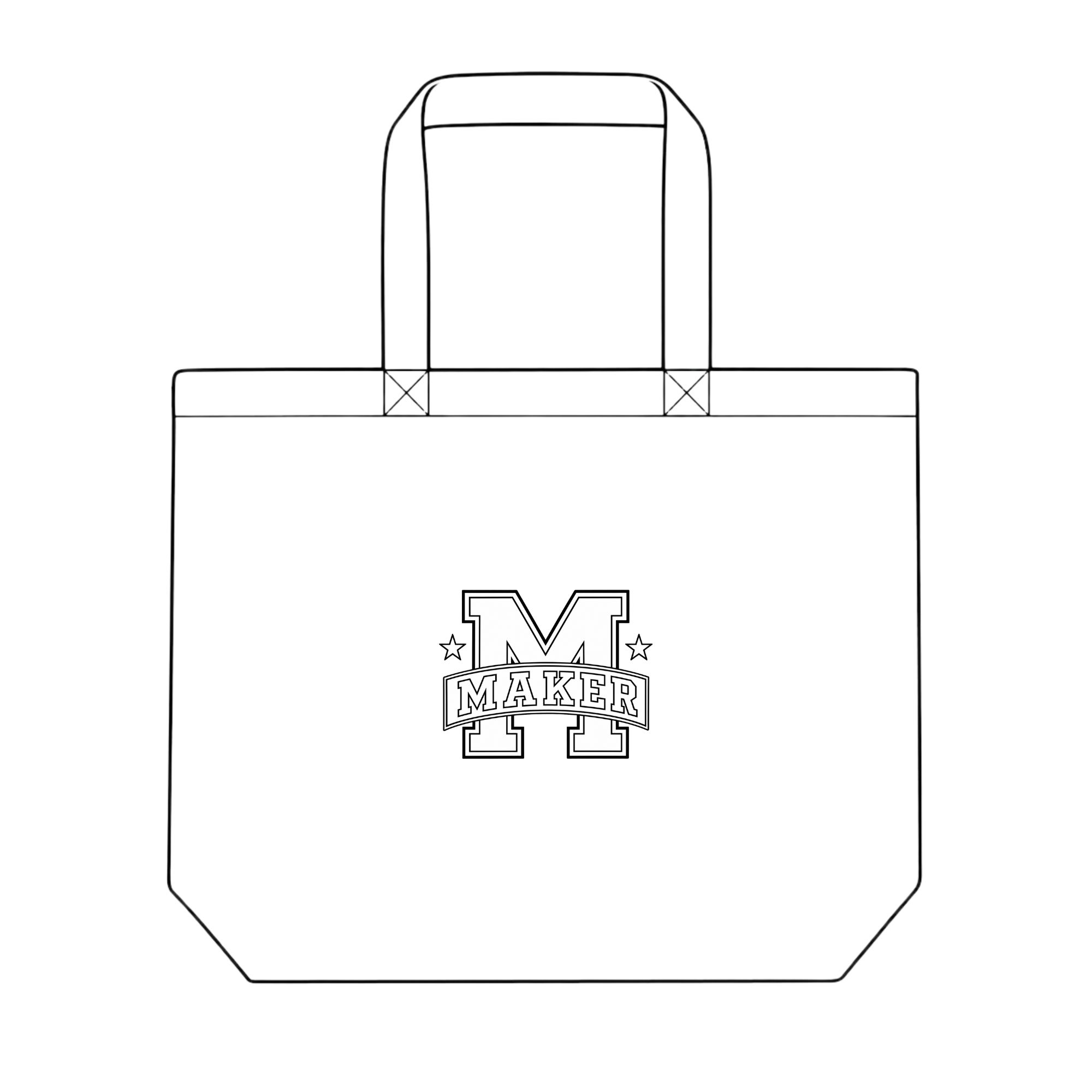 Canvas tote with varsity-inspired Maker 3D puff embroidery design