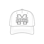 Custom structured hat mockup with varsity-inspired Maker 3D puff embroidery design