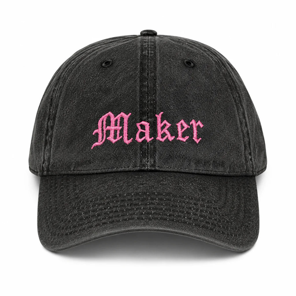 Black Denim Hat | Make(r) Your Own| Custom Knitting Hat for Makers