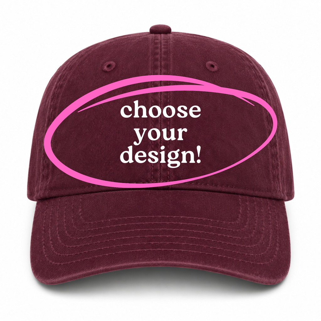 Maroon Dad Hat | Make(r) Your Own | Embroidered Knitting Hat for Makers