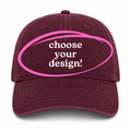 Maroon Dad Hat | Make(r) Your Own | Embroidered Knitting Hat for Makers