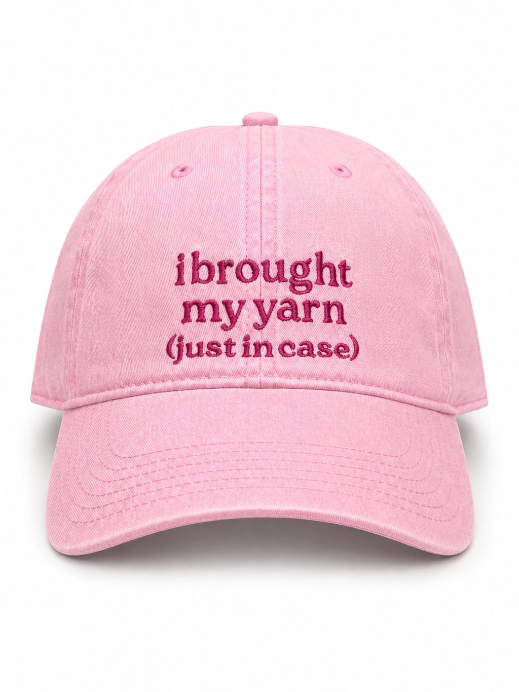 Pink Dad Hat | Make(r) Your Own | Custom Embroidered Knitting Hat for Makers