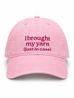 Pink Dad Hat | Make(r) Your Own | Custom Embroidered Knitting Hat for Makers