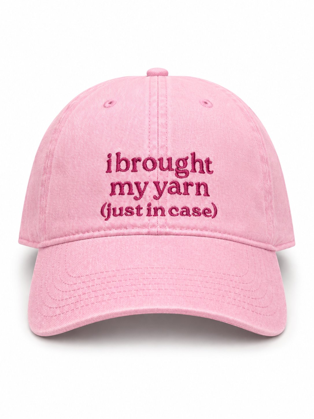Pink Dad Hat | Make(r) Your Own | Custom Embroidered Knitting Hat for Makers