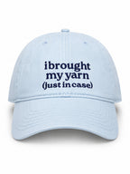 Powder Blue Dad Hat | Make(r) Your Own | Embroidered Knitting Hat for Makers