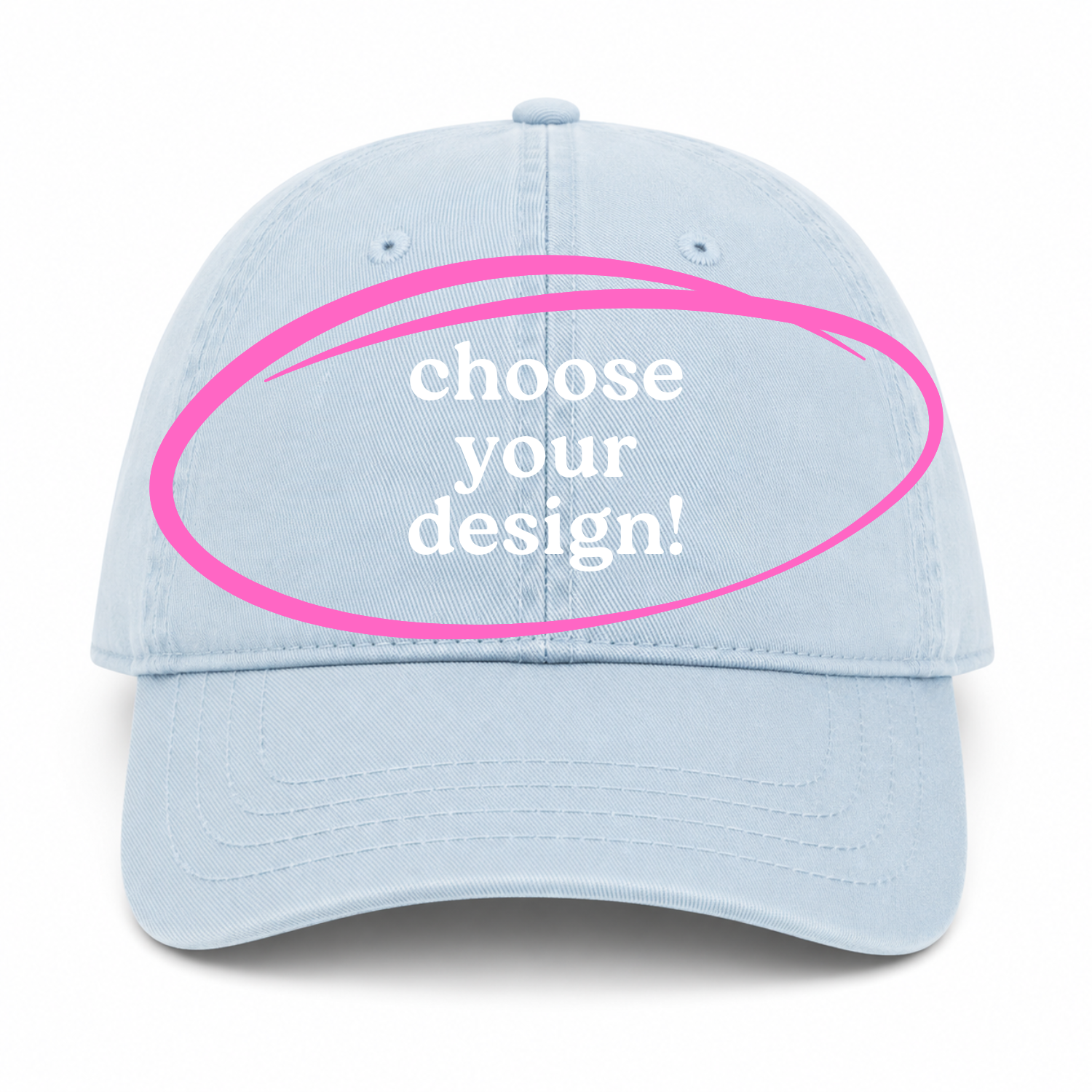 Powder Blue Dad Hat | Make(r) Your Own | Embroidered Knitting Hat for Makers