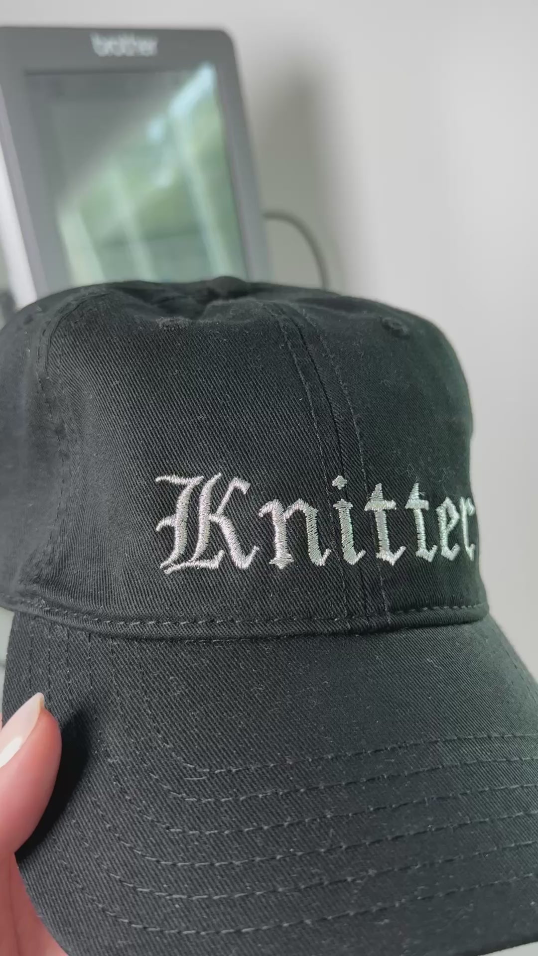 Knitter Metallic Embroidered Hat | Knitting Hat for Knitters