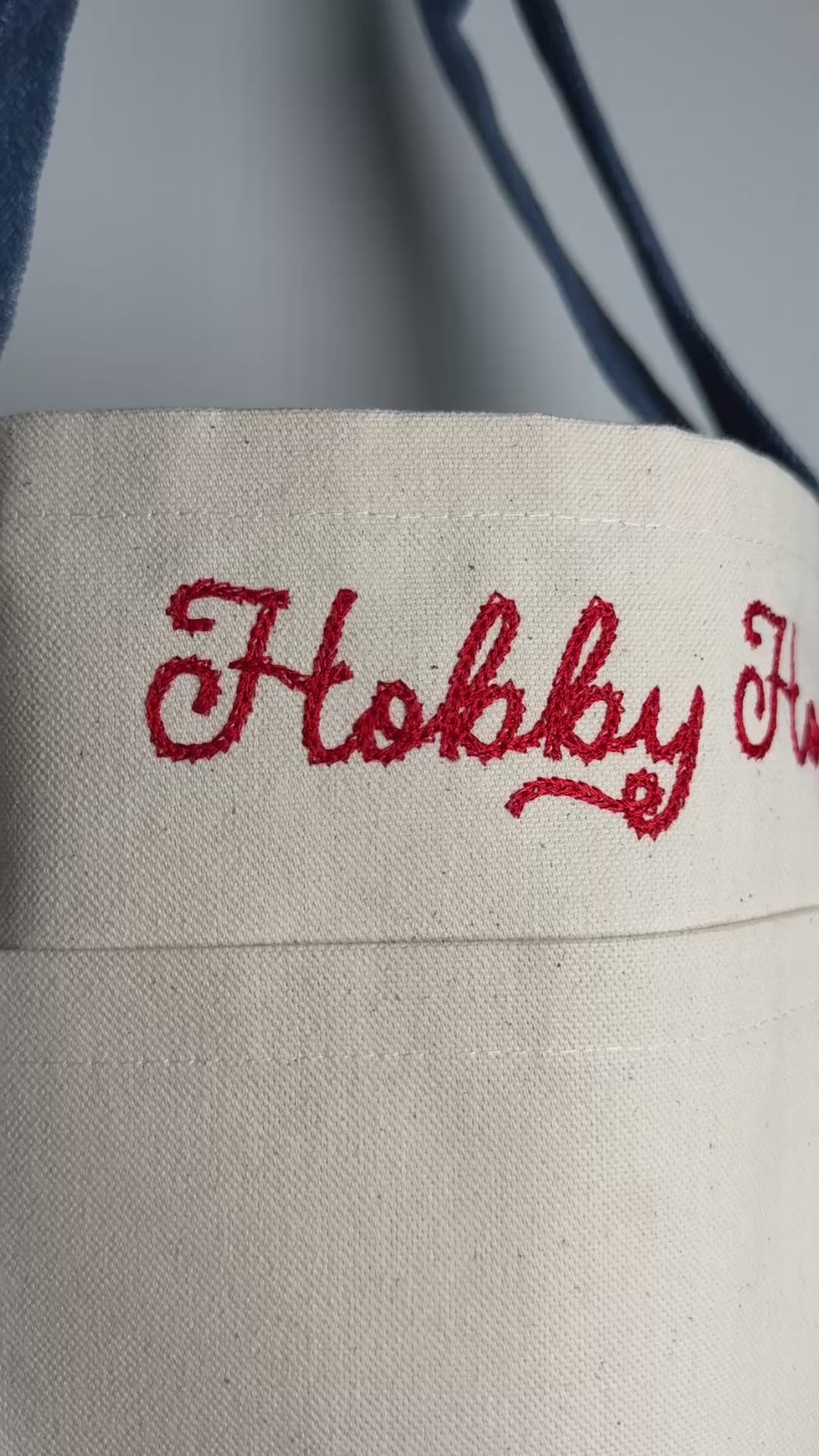 Hobby Ho - Canvas/Denim Tote – Embroidered Project Bag for Makers