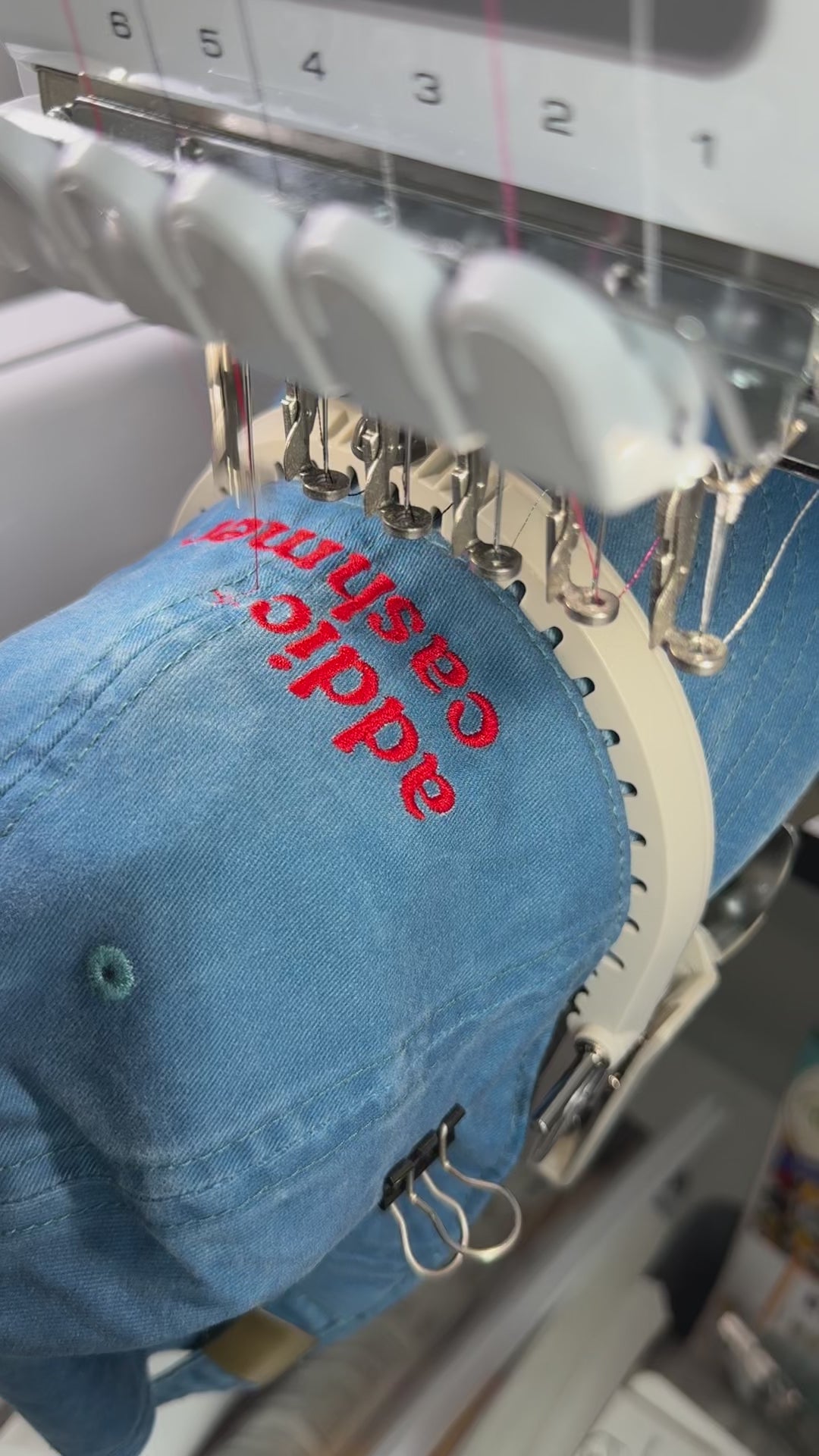 Addicted to Cashmere – Sky Blue Hat – Red Embroidery | Maker Favorite