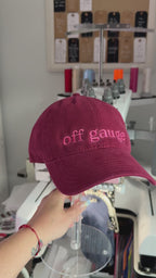 Off Gauge - Maroon Hat – Pink Embroidery
