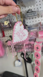 Yarn Slut – White Croc Heart Bag Tag – Pink Embroidery | TIMI