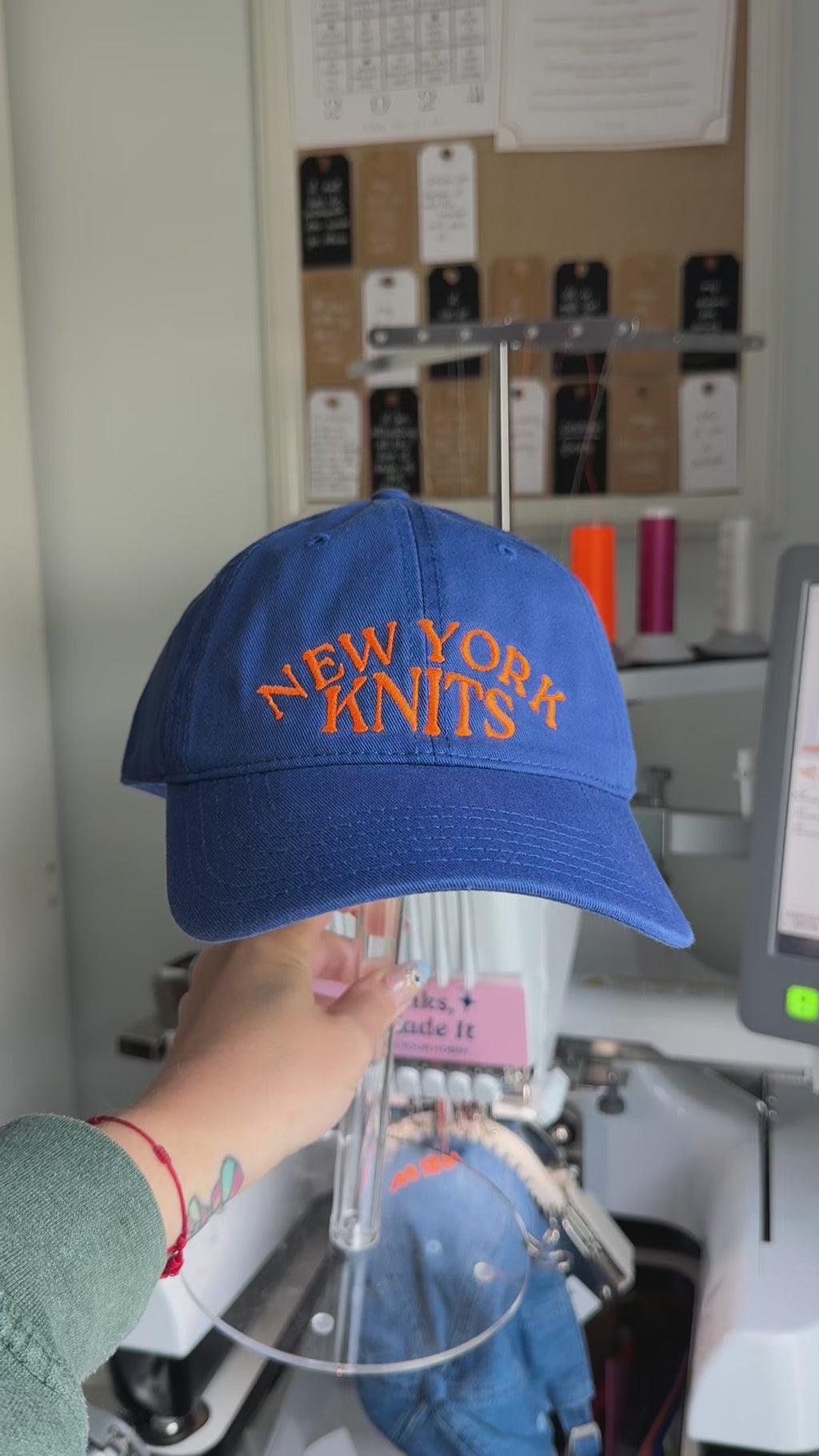 New York Knits – Royal Dad Hat – Orange Embroidery | Maker Favorite