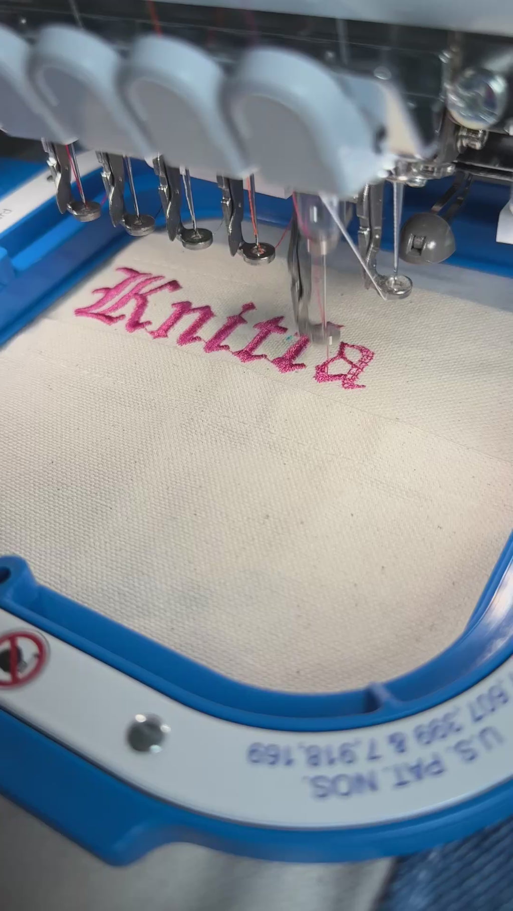 Make(r) Your Own | Mini Denim/Canvas Pocket Tote Bag | Embroidered Knitting Project Tote