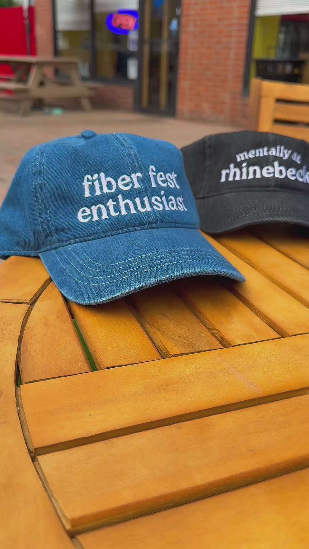 Fiber Fest Enthusiast – Medium Denim Hat – White Embroidery | Maker Favorite