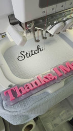 Stitching & Bitching – Baby Blue Waffle Project Pouch – Black Embroidery | Maker Favorite