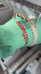 Turquoise Dad Hat | Make(r) Your Own | Custom Embroidered Knitting Hat for Makers