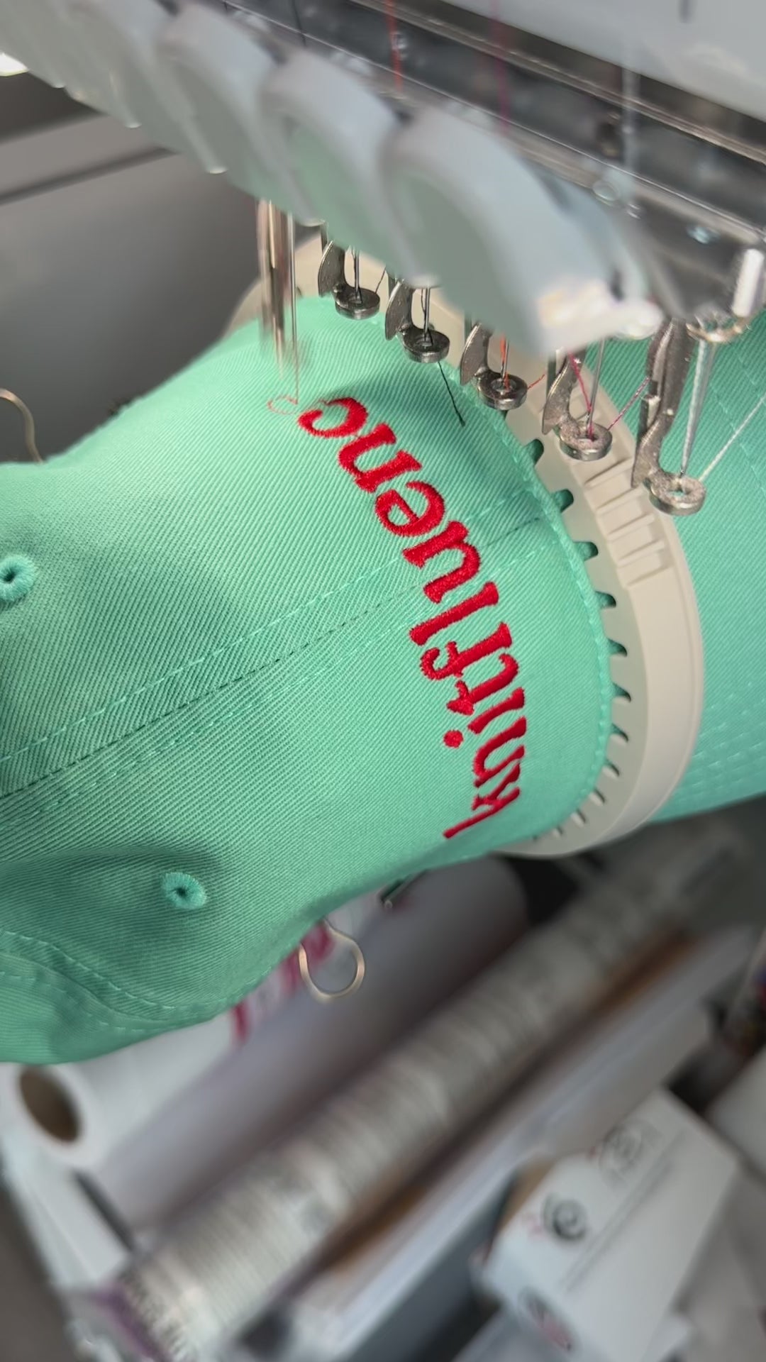 Turquoise Dad Hat | Make(r) Your Own | Custom Embroidered Knitting Hat for Makers