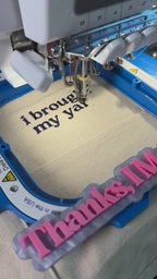 Make(r) Your Own | Canvas Pocket Tote Bag | Embroidered Knitting Project Tote