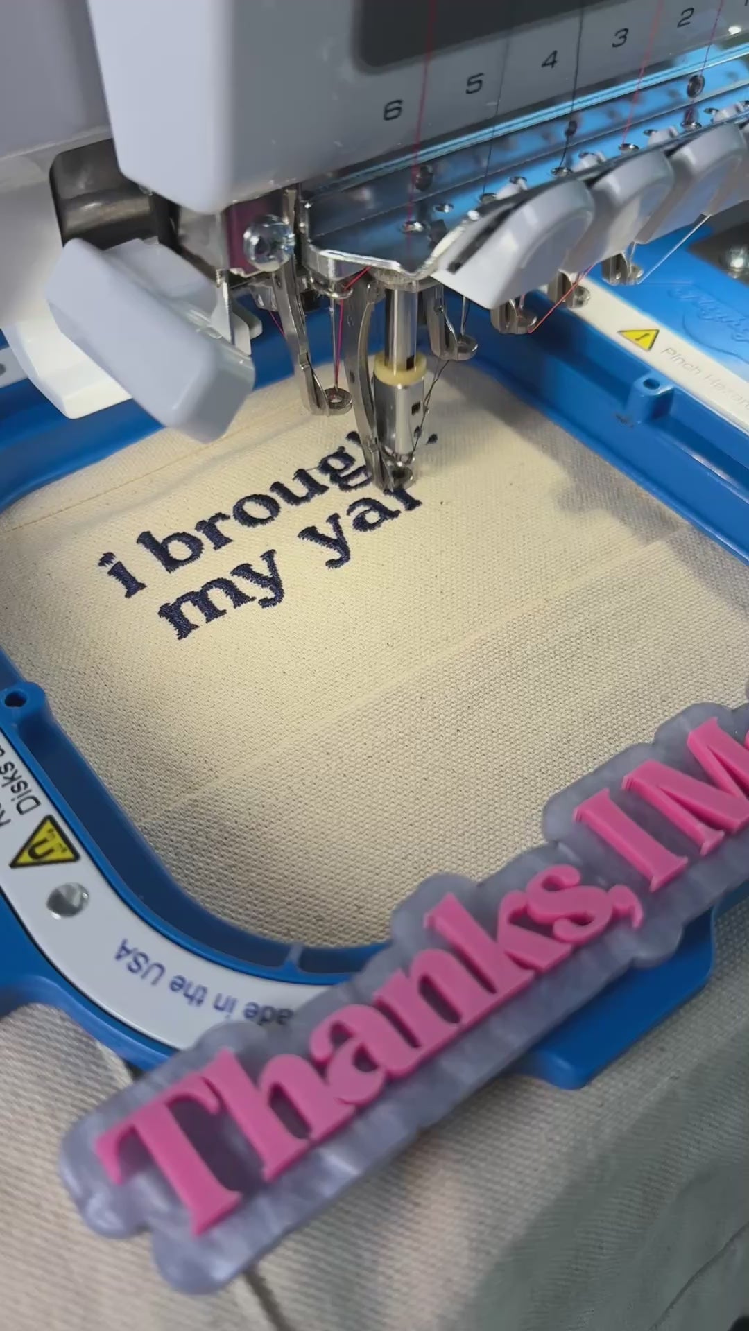 i brought my yarn (just in case) - TIMI Canvas Tote Bag with Pockets (Copy)