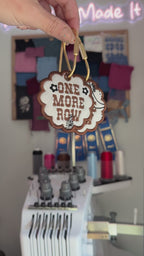 One More Row White Bandana Bag Tag – Chocolate Brown Rodeo Embroidery