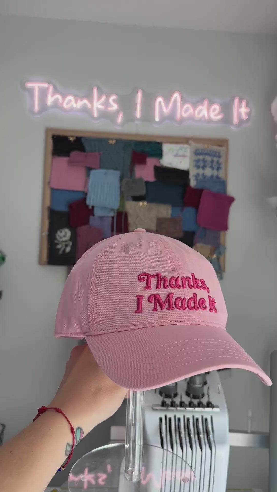Thanks, I Made It | Pink Edition Puff Embroidered Hat 🎀