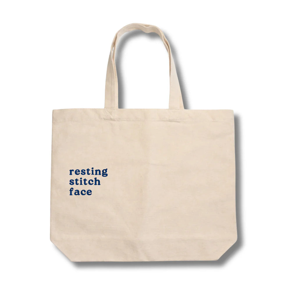 Make(r) Your Own | Canvas Tote Bag | Embroidered Knitting Project Tote