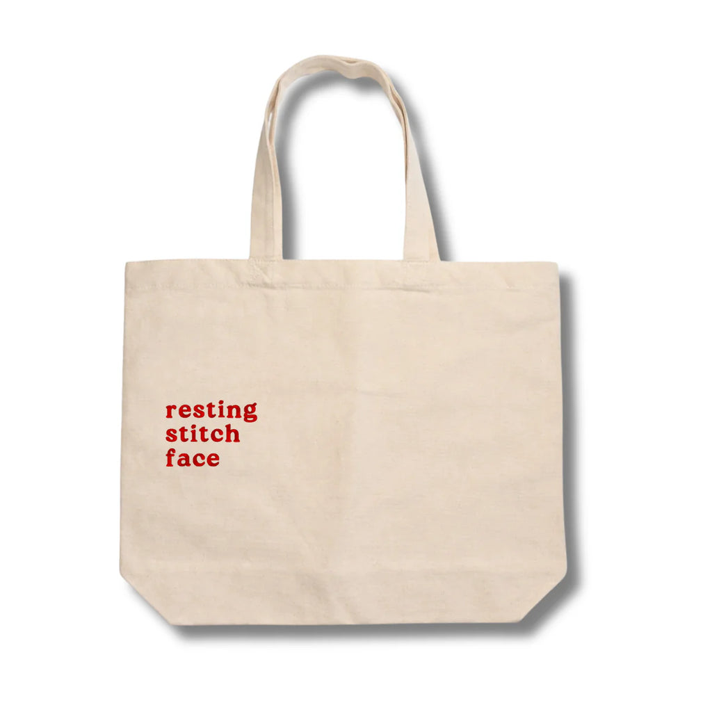 Make(r) Your Own | Canvas Tote Bag | Embroidered Knitting Project Tote