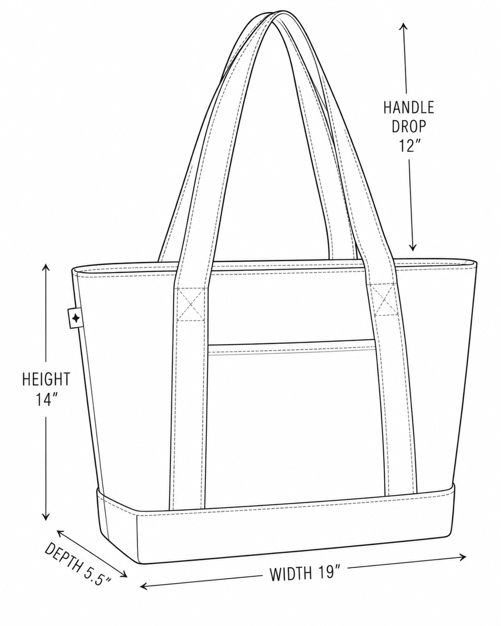 I Brought My Knitting Denim/Canvas Stash Tote with red embroidery – alternate view