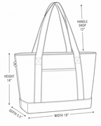 I Brought My Knitting Denim/Canvas Stash Tote with red embroidery – alternate view