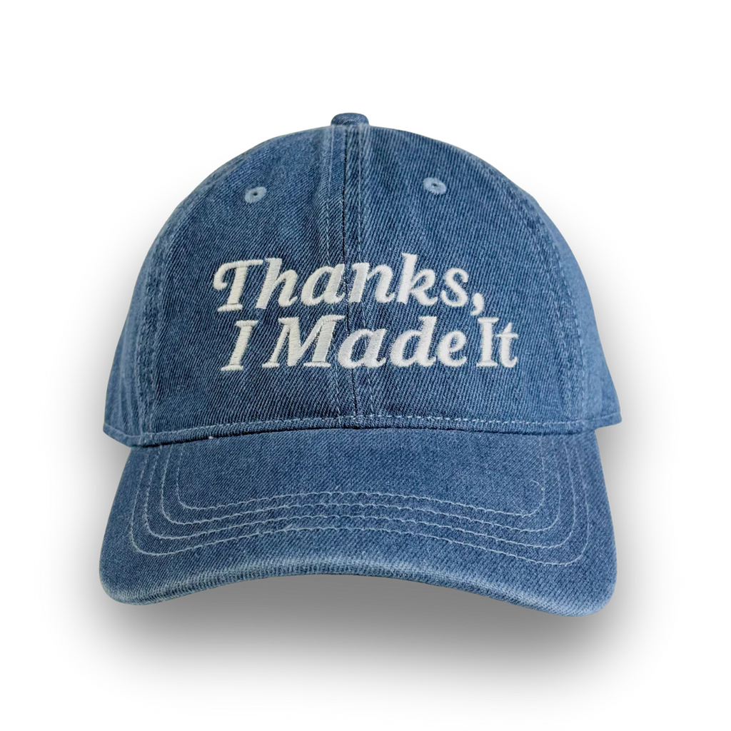 Medium Denim Hat | Make(r) Your Own | Custom Embroidered Knitting Hat for Makers