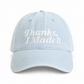 Thanks, I Made It - Light Wash Denim Hat – White Embroidery | Maker Favorite