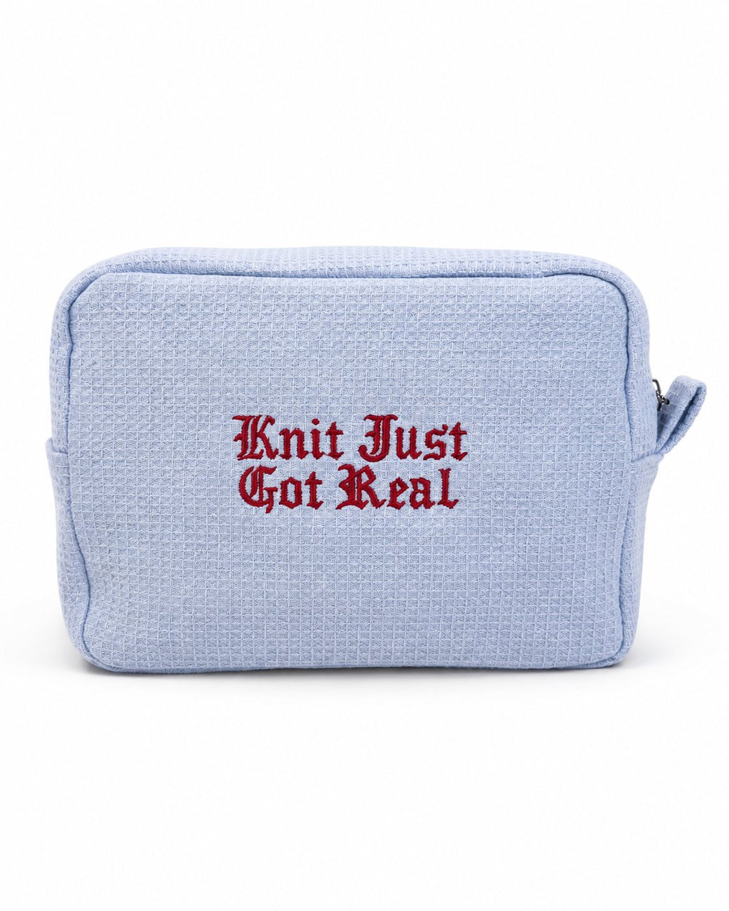 Baby Blue | Make(r) Your Own | The “Just In” Case | Personalized Embroidered Waffle Project Pouch