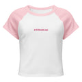 Micro rib raglan baby tee with tonal It’ll Block Out embroidery