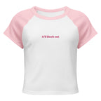 Micro rib raglan baby tee with tonal It’ll Block Out embroidery