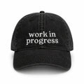 Work in Progress – Black Denim Hat – White Embroidery | Maker Favorite